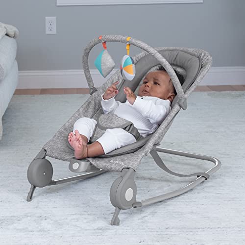 New Summer Infant 2 - in - 1 Bouncer & Rocker Duo (Light Gray Tweed) - Kidsy