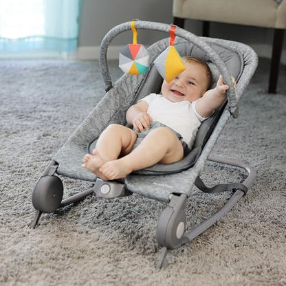 New Summer Infant 2 - in - 1 Bouncer & Rocker Duo (Light Gray Tweed) - Kidsy