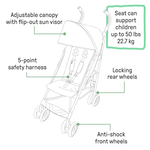 New Summer Infant 3Dlite Convenience Stroller, Lightweight Stroller (Gray) - Kidsy