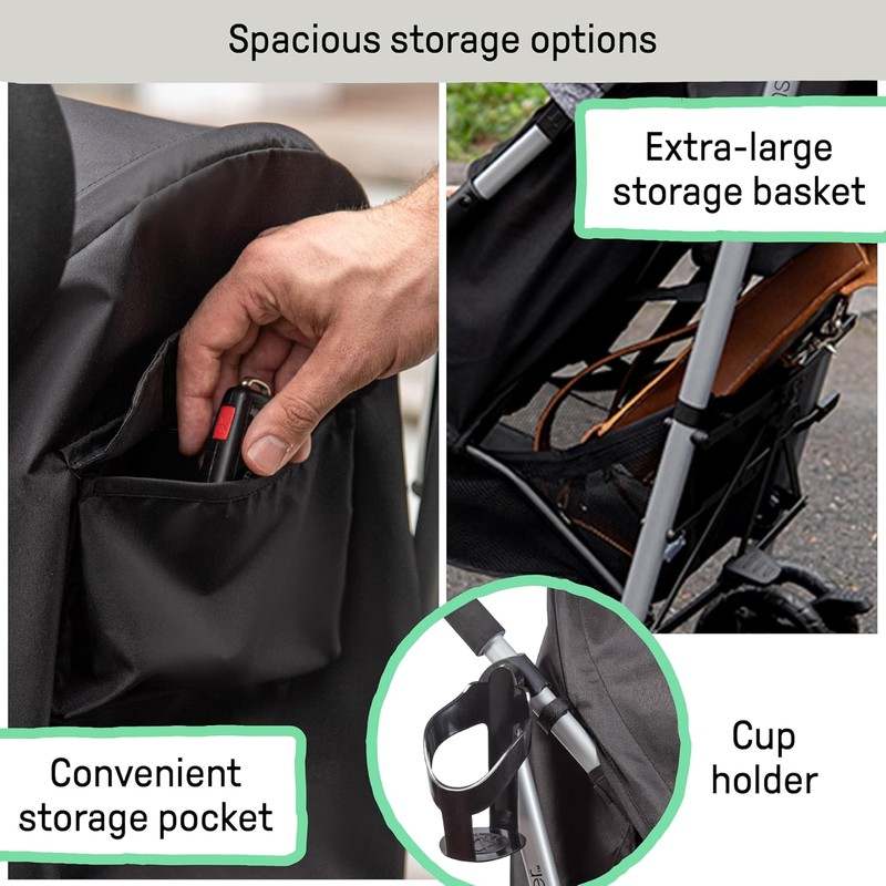 New Summer Infant 3Dlite ST Convenience Stroller (Black & Gray) - Kidsy