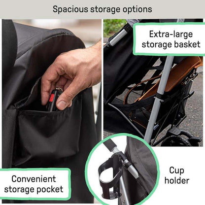 New Summer Infant 3Dlite ST Convenience Stroller (Black & Gray) - Kidsy