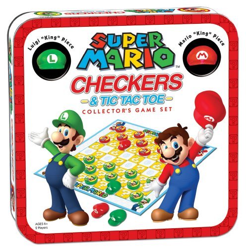 New Super Mario Checkers & Tic - Tac - Toe Collector's Game Set - Kidsy