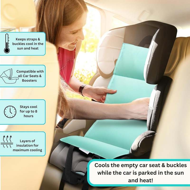 New Swanoo Car Seat and Stroller Cooling Pad with 4 Ice Packs (Turquoise) - Kidsy