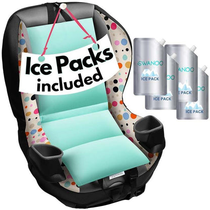 New Swanoo Car Seat and Stroller Cooling Pad with 4 Ice Packs (Turquoise) - Kidsy