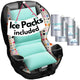 New Swanoo Car Seat and Stroller Cooling Pad with 4 Ice Packs (Turquoise) - Kidsy