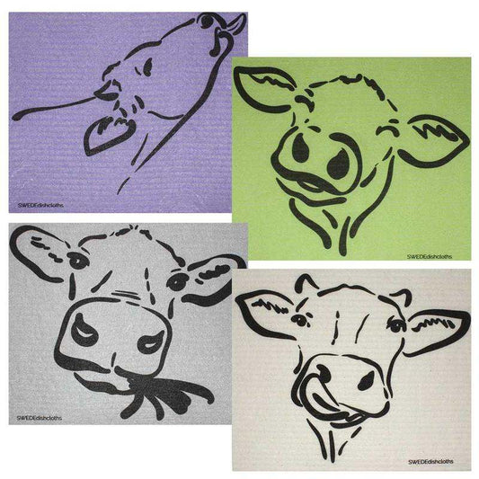 New Swedish Eco Dishcloth Set of 4 (Cow Silhouettes) - Kidsy