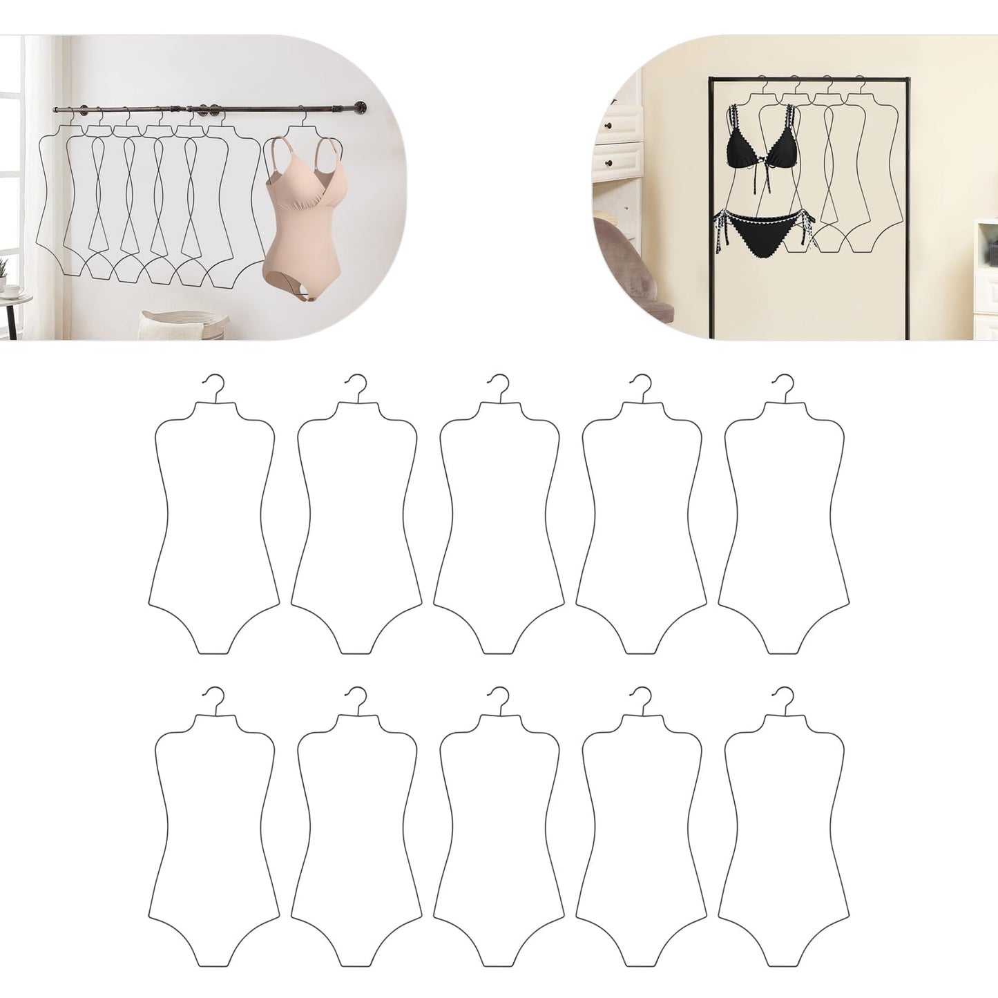 New Swimsuit Display Hangers, 5 PCs Body Shape Hangers - Kidsy