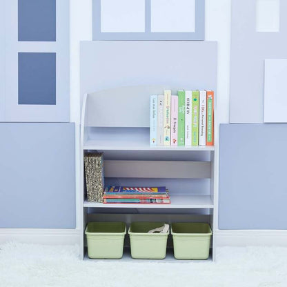 New Teamson Kids Fantasy Fields - Plain Kids 3 Shelf Bookcase (Grey) - Kidsy