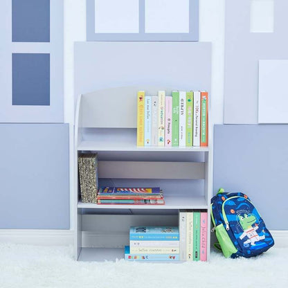 New Teamson Kids Fantasy Fields - Plain Kids 3 Shelf Bookcase (Grey) - Kidsy