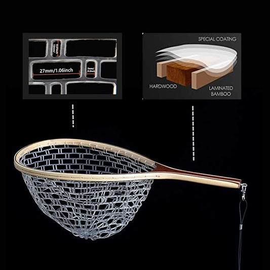 New Tear Drop Wooden Fly Fishing Landing Net - FINAL SALE - Kidsy