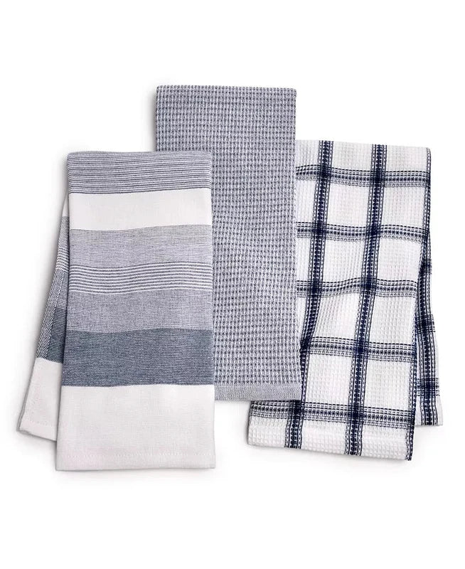 New The Cellar Cotton Towel Set, 3 - Pack (Blue) - Kidsy