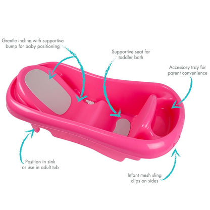 New The First Years Newborn to Toddler 3 - in - 1 Baby Bath Tub (Pink) - Kidsy