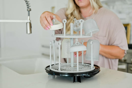 New The First Years Spin Stack Bottle Drying Rack (Black) - Kidsy