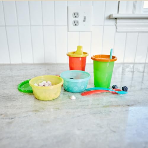 New The First Years Take & Toss Toddler Straw Cups Spill Proof Sippy Cups (Rainbow) - Kidsy