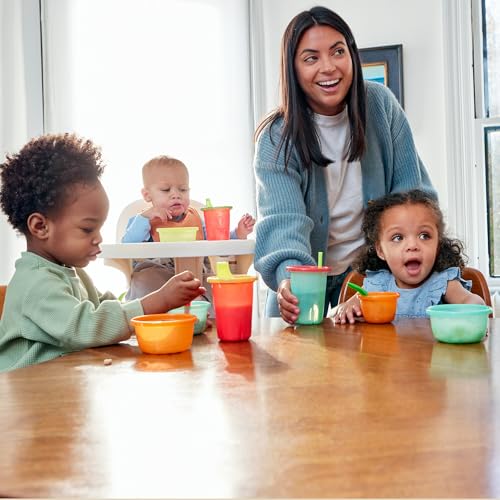 New The First Years Take & Toss Toddler Straw Cups Spill Proof Sippy Cups (Rainbow) - Kidsy