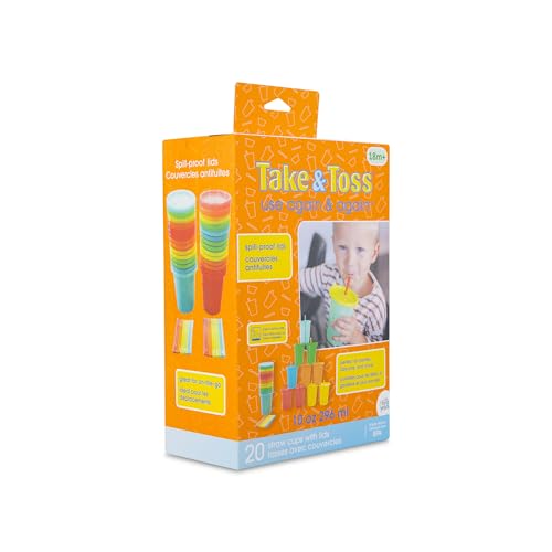 New The First Years Take & Toss Toddler Straw Cups Spill Proof Sippy Cups (Rainbow) - Kidsy