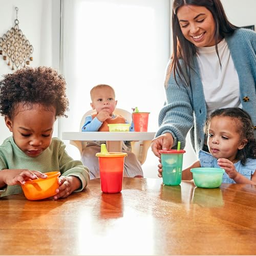 New The First Years Take & Toss Toddler Straw Cups Spill Proof Sippy Cups (Rainbow) - Kidsy