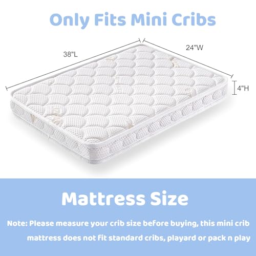New Tiankehan Mini Crib Mattress 38x24x4 Inch Dual - Sided Foam - Kidsy
