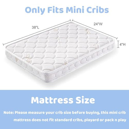 New Tiankehan Mini Crib Mattress 38x24x4 Inch Dual - Sided Foam - Kidsy