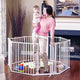 New Toddleroo 3 - in - 1 Metal Play Yard Gate, 199" Wide, 8 Panels (Taupe) - Kidsy