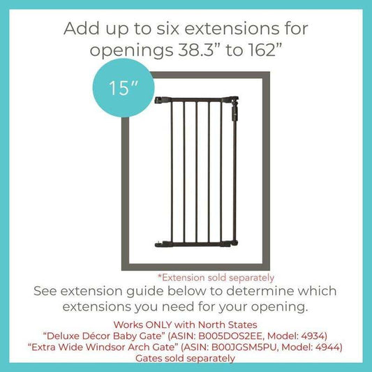 New Toddleroo by North States 6 - Bar Extension for Deluxe Decor Gate (Adds 15" Width, Matte Bronze) - Kidsy