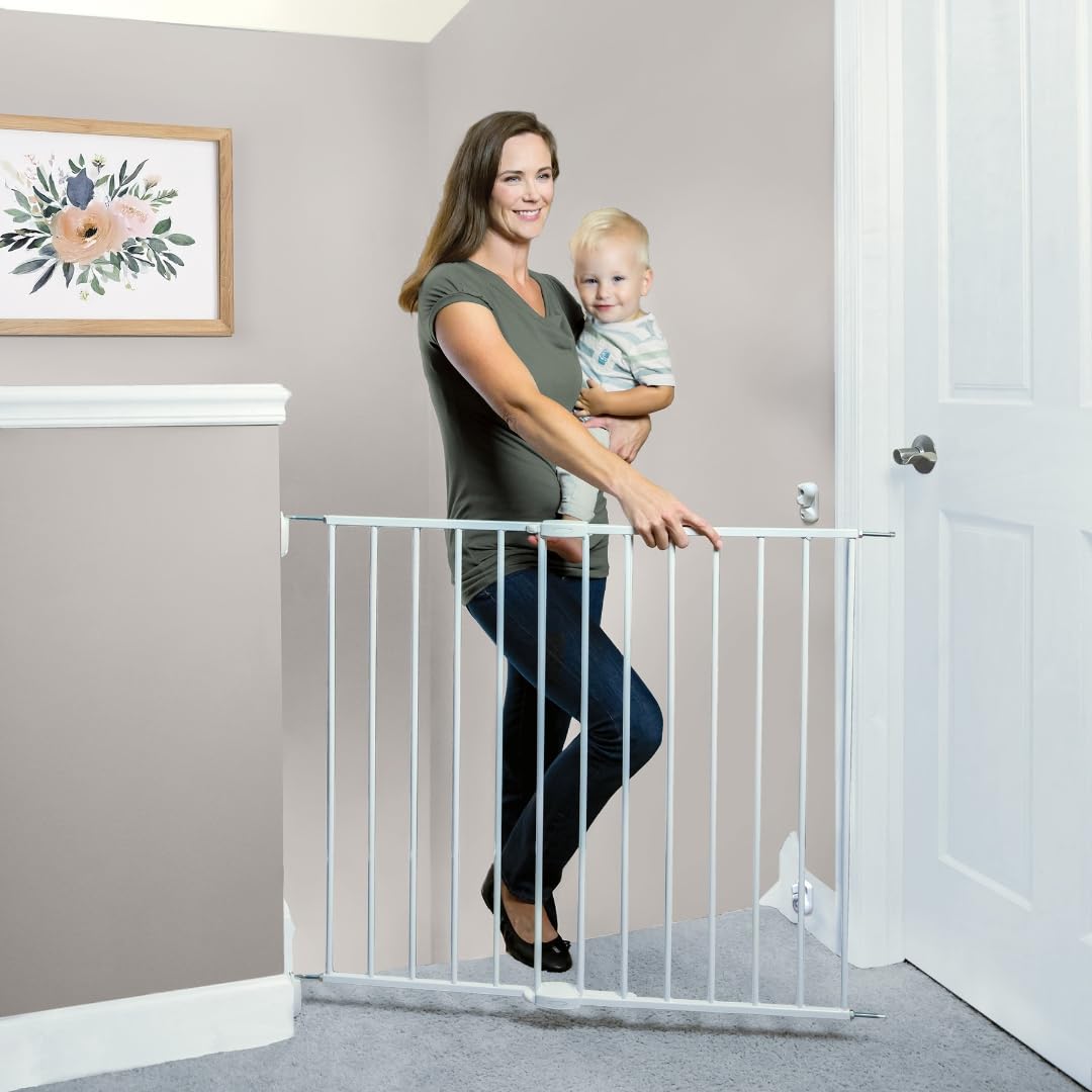New Toddleroo by North States Essential Stairway & Walkway Baby Gate (White)