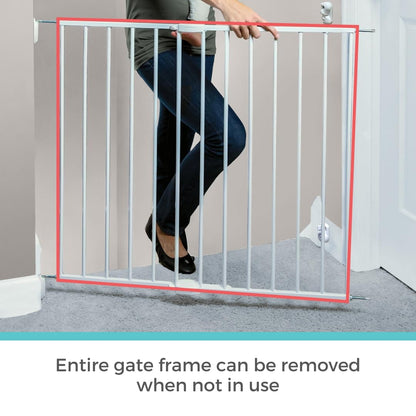 New Toddleroo by North States Essential Stairway & Walkway Baby Gate (White) - Kidsy