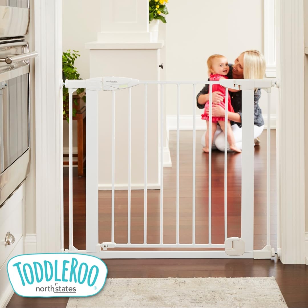 New Toddleroo by North States - Extra Wide Bright Choice Baby Gate (29.75 to 52 Inches Wide - 30 Inches Tall - White) - Kidsy