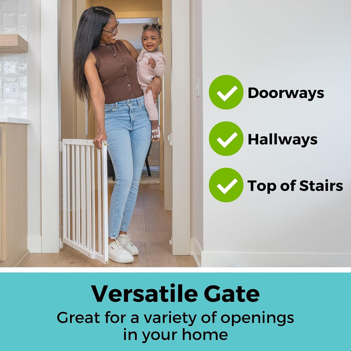 New Toddleroo by North States LuxeCraft Wooden Baby Gate (White) - Kidsy