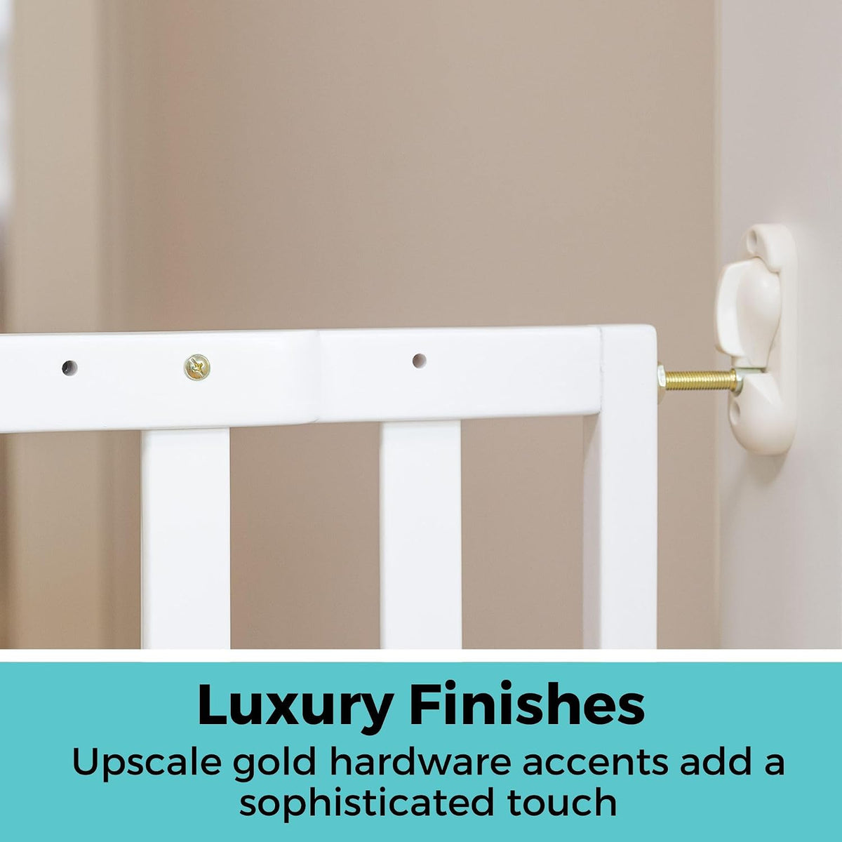 New Toddleroo by North States LuxeCraft Wooden Baby Gate (White) - Kidsy
