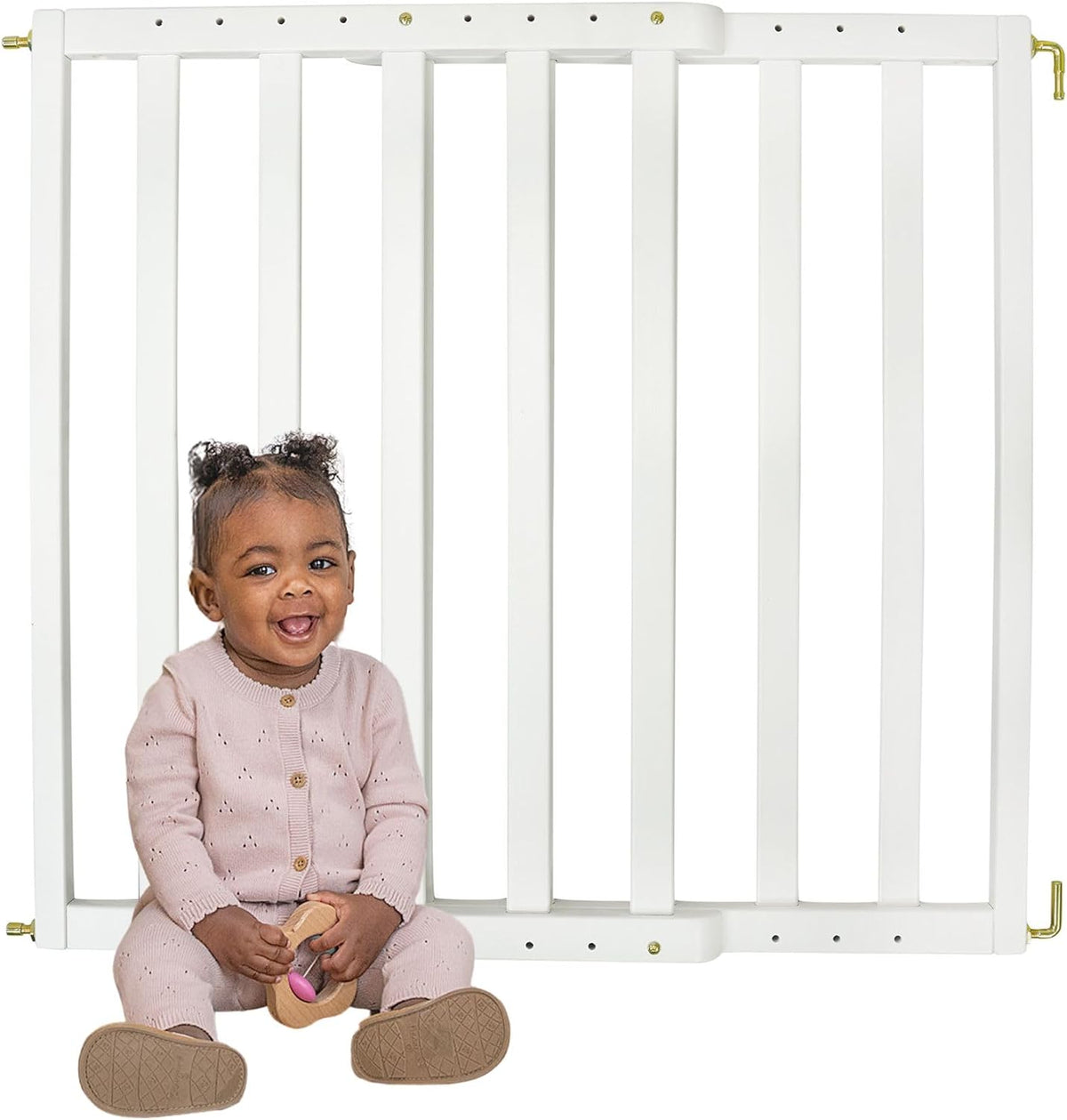 New Toddleroo by North States LuxeCraft Wooden Baby Gate (White) - Kidsy