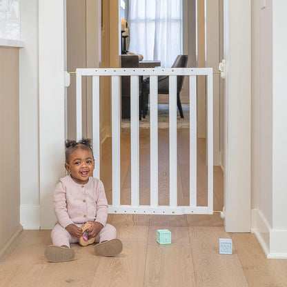New Toddleroo by North States LuxeCraft Wooden Baby Gate (White) - Kidsy