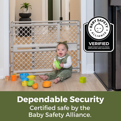 New Toddleroo by North States Renew 100% Recycled Plastic Baby Gate 26" - 42" (Sandstone) - Kidsy