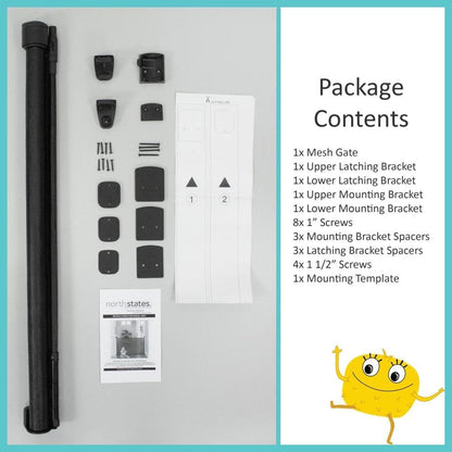New Toddleroo by North States - Retractable Fit Mesh Baby Gate Extra Wide Up to 55 Inches Wide 33 Inches Tall (Black) - Kidsy