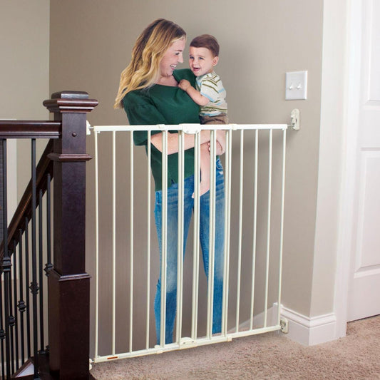 New Toddleroo Easy Swing & Lock Baby Gate for Top of Stairs 28.7"-47.8" Wide, 36" Tall (Ivory) - Kidsy
