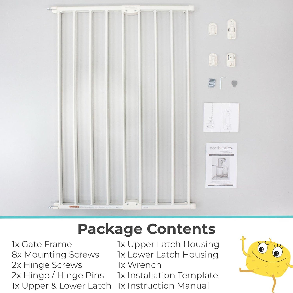 New Toddleroo Easy Swing & Lock Baby Gate for Top of Stairs 28.7"-47.8" Wide, 36" Tall (Ivory) - Kidsy