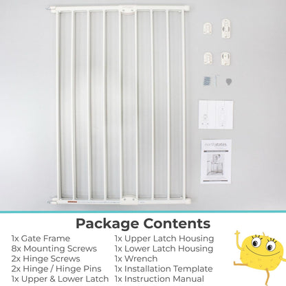 New Toddleroo Easy Swing & Lock Baby Gate for Top of Stairs 28.7"-47.8" Wide, 36" Tall (Ivory) - Kidsy