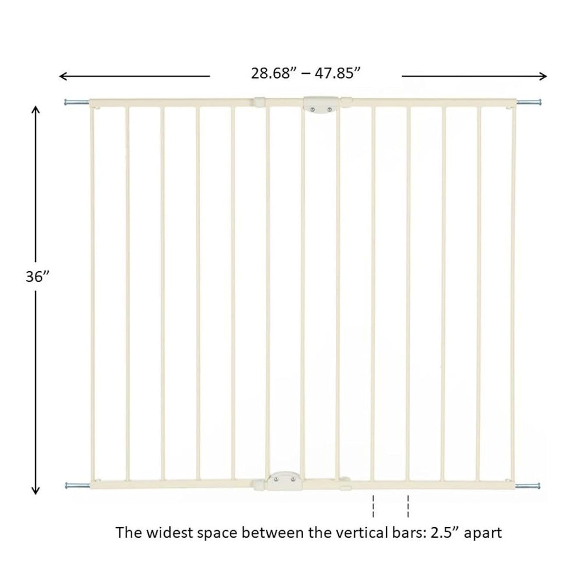 New Toddleroo Easy Swing & Lock Baby Gate for Top of Stairs 28.7"-47.8" Wide, 36" Tall (Ivory) - Kidsy