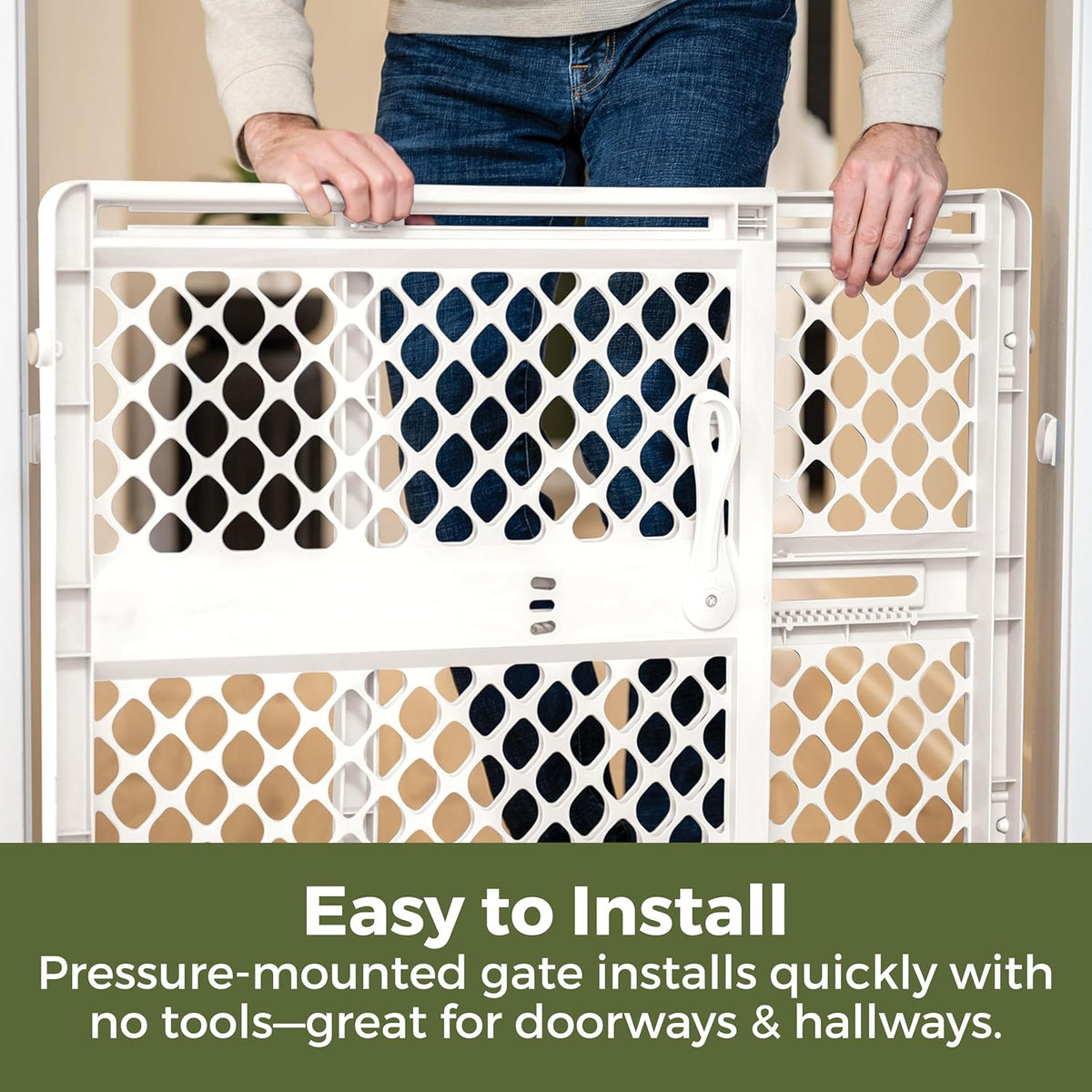 New Toddleroo Renew Recycled Plastic Baby Gate 26–42 Inch (Pure White) - Kidsy