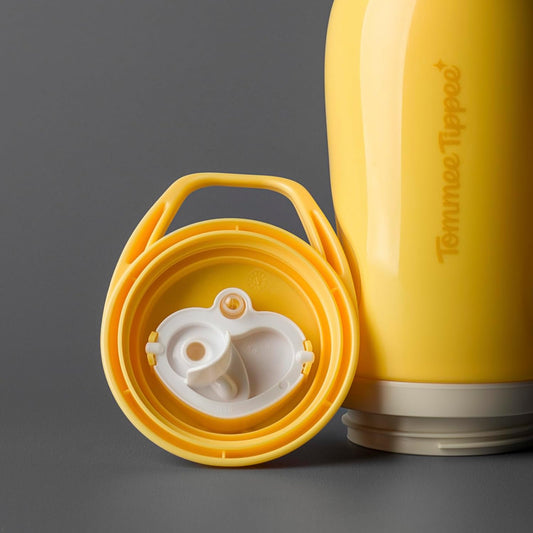 New Tommee Tippee Insulated 9oz Sporty Spout Toddler Water Bottle, Sippy Cups for Toddlers 1 - 3, Pack of 2 (Yellow & Purple) - Kidsy