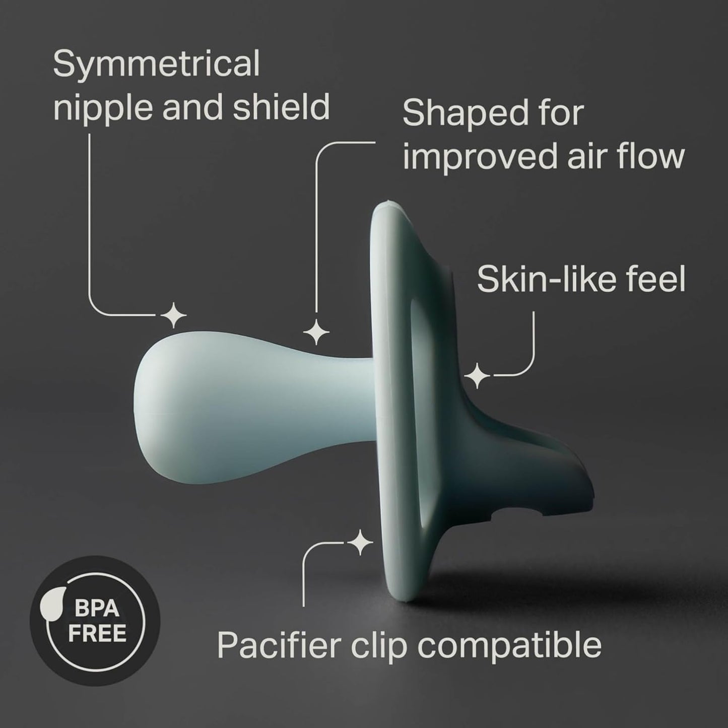 New Tommee Tippee Ultra - Light StayPut Pacifier, 18 - 36m, 4 Pack (Bright Blue/Honey/Sage/Brown) - Kidsy