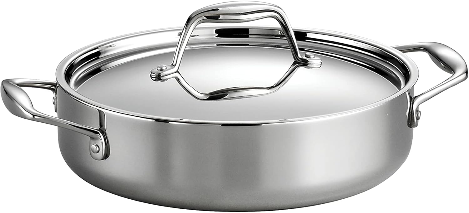 New Tramontina Signature Tri - Ply Clad Stainless Steel 3 - Quart Braiser Pan with Lid - Kidsy