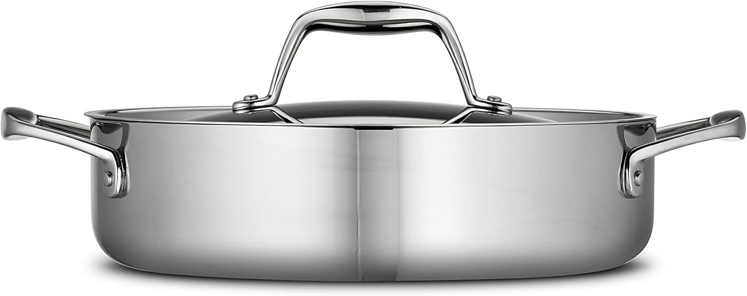 New Tramontina Signature Tri - Ply Clad Stainless Steel 3 - Quart Braiser Pan with Lid - Kidsy