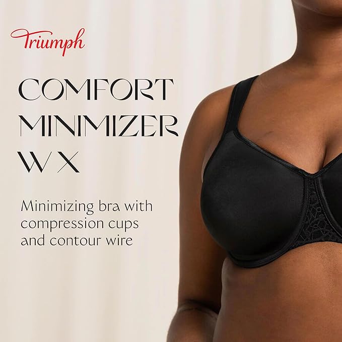 New Triumph Comfort Minimizer W X Bra, 36D (Black) - Kidsy