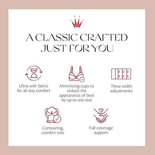 New Triumph Urban Minimizer Underwire Bra Minimizer Bra for Women Cup Sizes C - DD (Black) - Kidsy