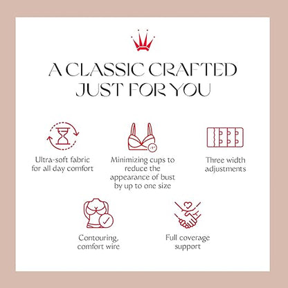 New Triumph Urban Minimizer Underwire Bra Minimizer Bra for Women Cup Sizes C - DD (Black) - Kidsy