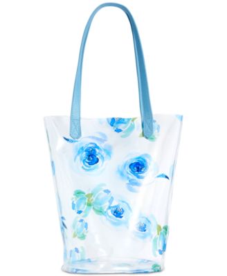 New twelveNYC Clear Floral Tote Navy