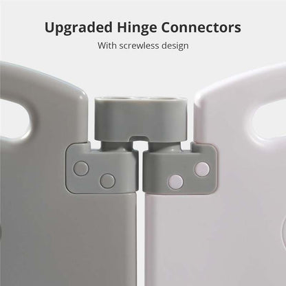 New UANLAUO Foldable Baby Playpen 2 Panels Expandable Baby Fence Gate (Gray+White | 24.4 x 1.4 x 23.2 inches) - Kidsy