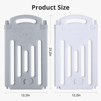 New UANLAUO Foldable Baby Playpen 2 Panels Expandable Baby Fence Gate (Gray+White | 24.4 x 1.4 x 23.2 inches) - Kidsy