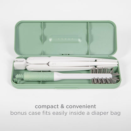 New Ubbi On - the - Go Bottle Drying Rack & Brush Set (Sage) - Kidsy